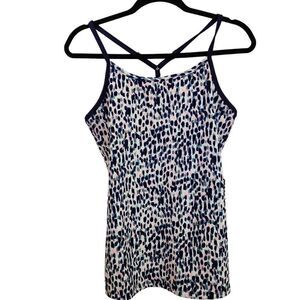 Mono B Patterened Sleeveless Adjustable Strap Tank Size Large